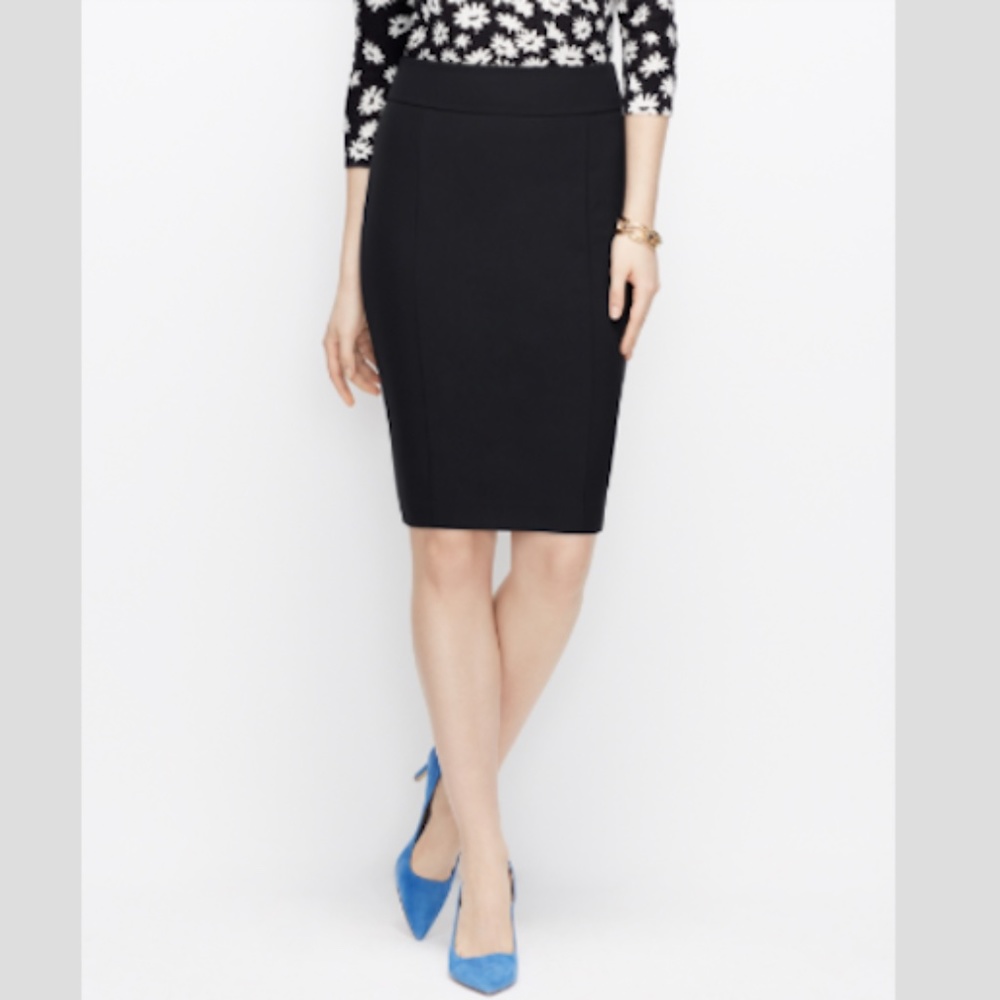NEW! Ann Taylor Black Stretch Ponte Skirt